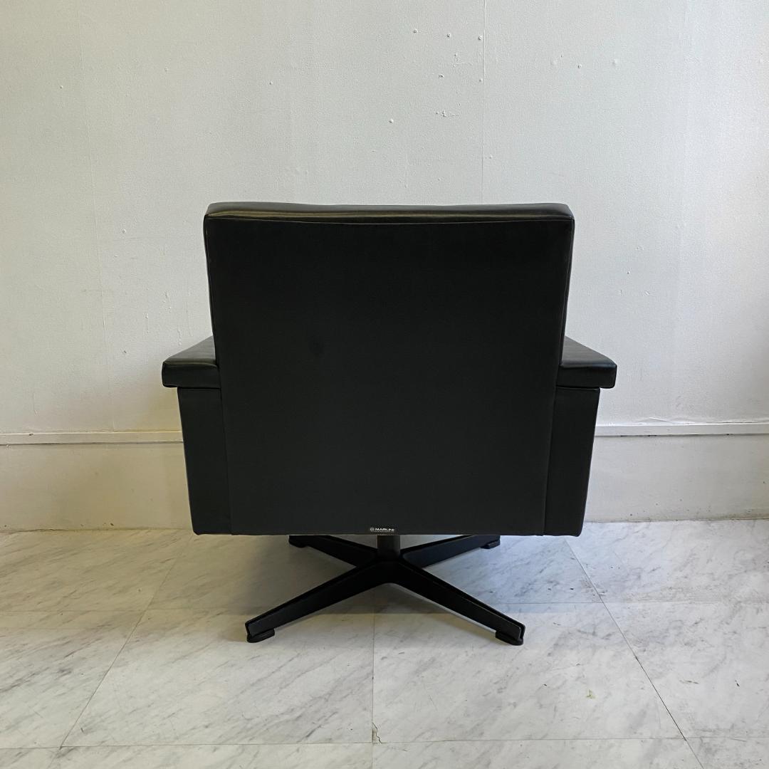 マルニ木工 ヴィンテージ 1人掛け シングルソファ 回転 ロビーチェア 希少 ①