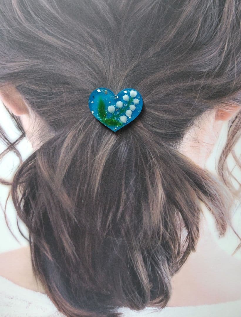 すずらん ブルーハート ヘアゴム