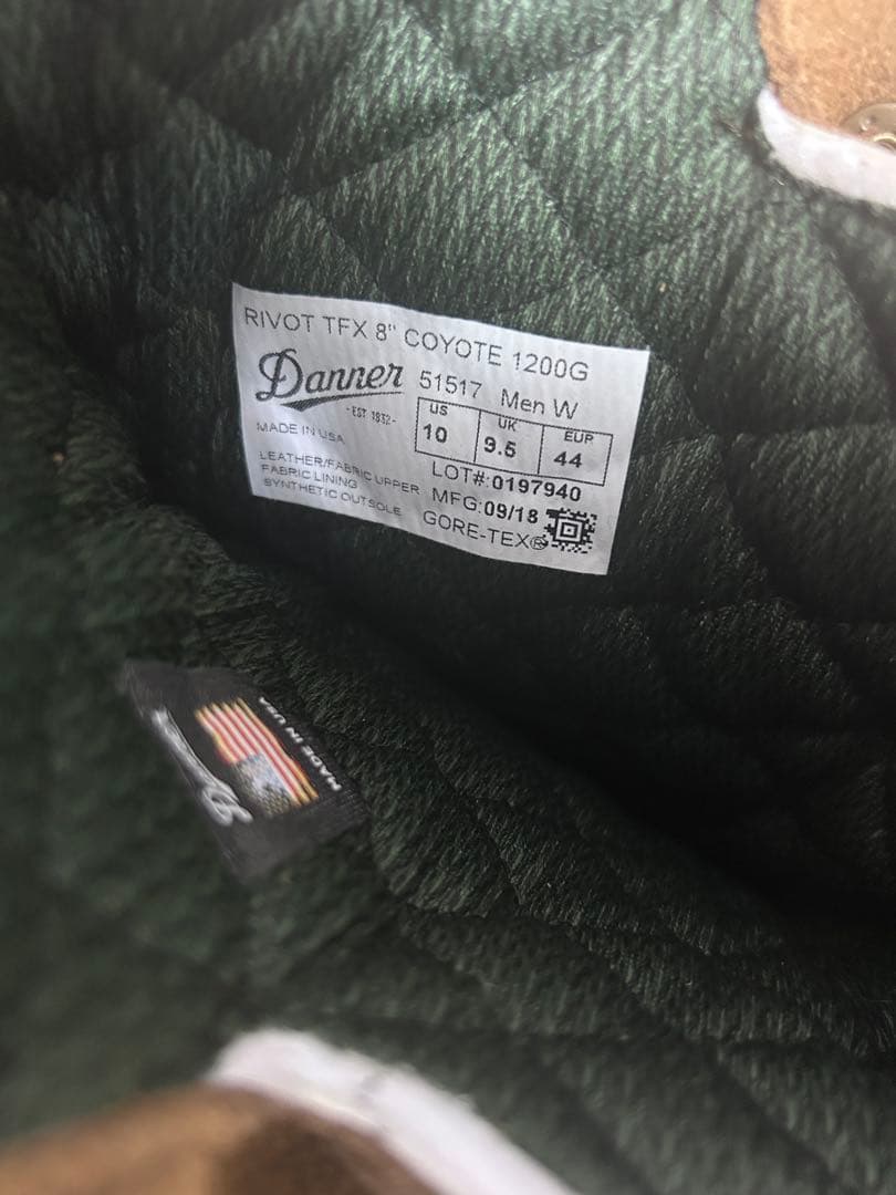 Danner Rivot TFX 8” Coyote 1200G 新品未使用