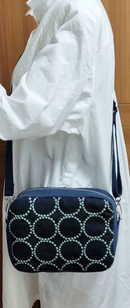 ミナペルホネン　ハンドメイド　レクタングルショルダーバッグ　タンバリン