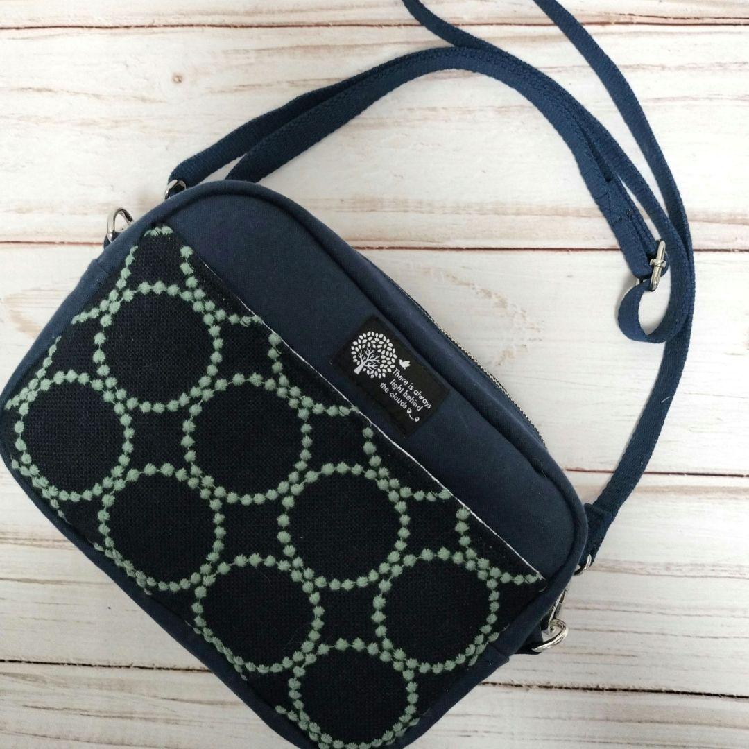 ミナペルホネン　ハンドメイド　レクタングルショルダーバッグ　タンバリン