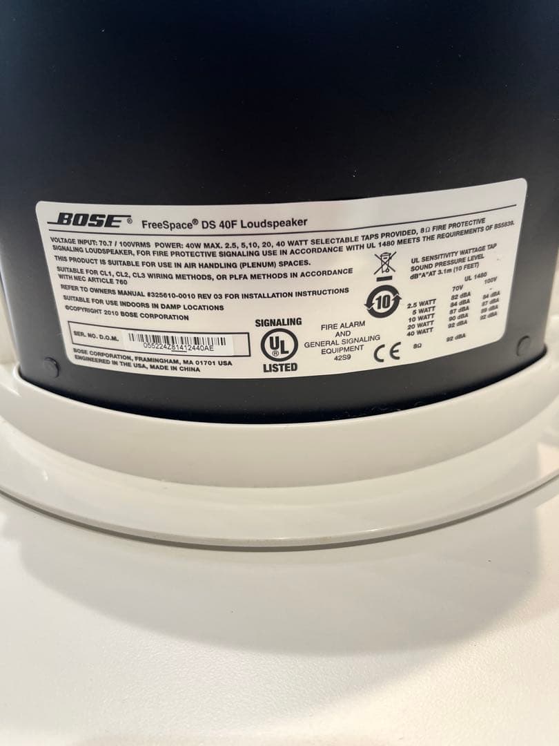 BOSE　DS40F ホワイト　天井埋め込みスピーカー 2台セット②