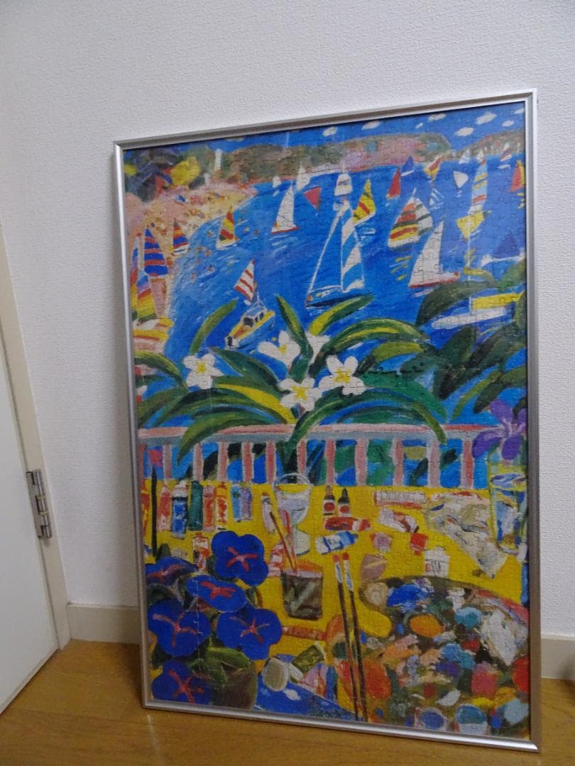 完成品：まとめ売り。アート作品 風景画と花の絵 2点セット fe-12