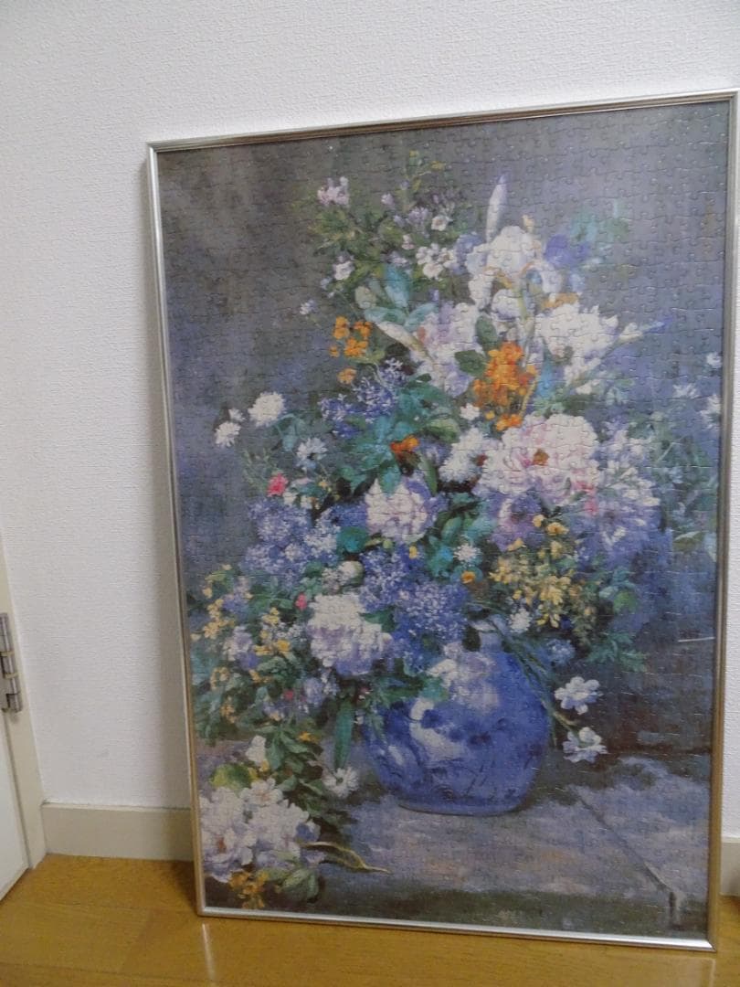 完成品：まとめ売り。アート作品 風景画と花の絵 2点セット fe-12