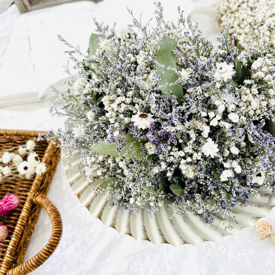 リース　ドライフラワー　ドライフラワーリース　スワッグ　かすみ草