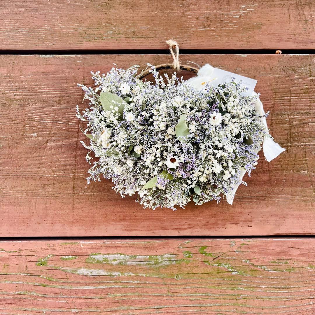 リース　ドライフラワー　ドライフラワーリース　スワッグ　かすみ草