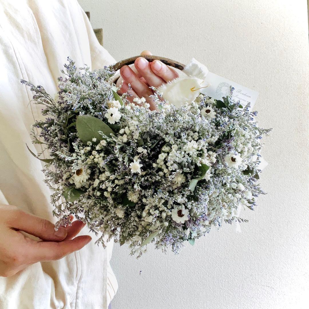 リース　ドライフラワー　ドライフラワーリース　スワッグ　かすみ草