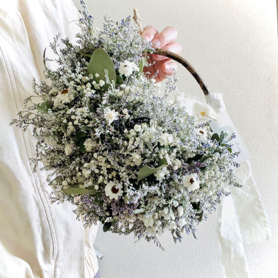 リース　ドライフラワー　ドライフラワーリース　スワッグ　かすみ草