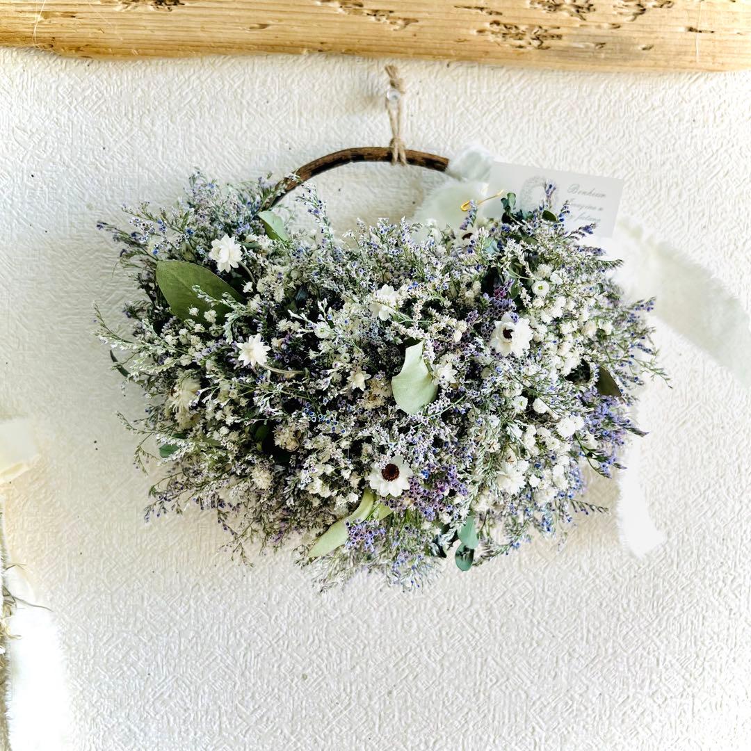 リース　ドライフラワー　ドライフラワーリース　スワッグ　かすみ草