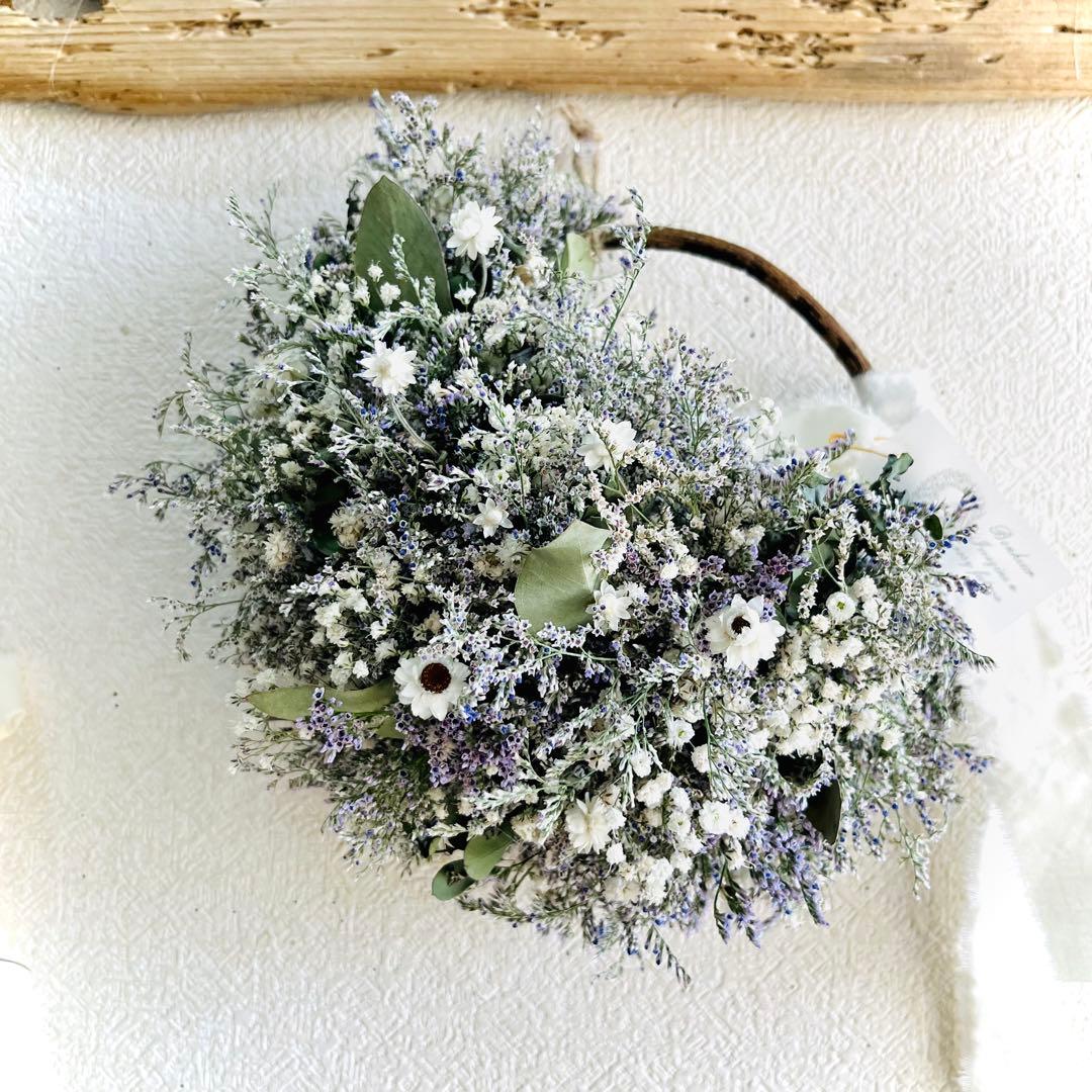 リース　ドライフラワー　ドライフラワーリース　スワッグ　かすみ草