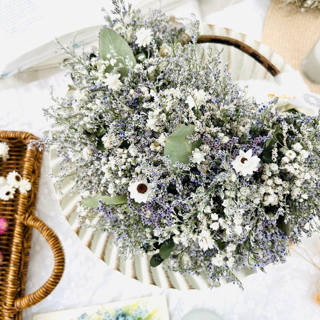 リース　ドライフラワー　ドライフラワーリース　スワッグ　かすみ草