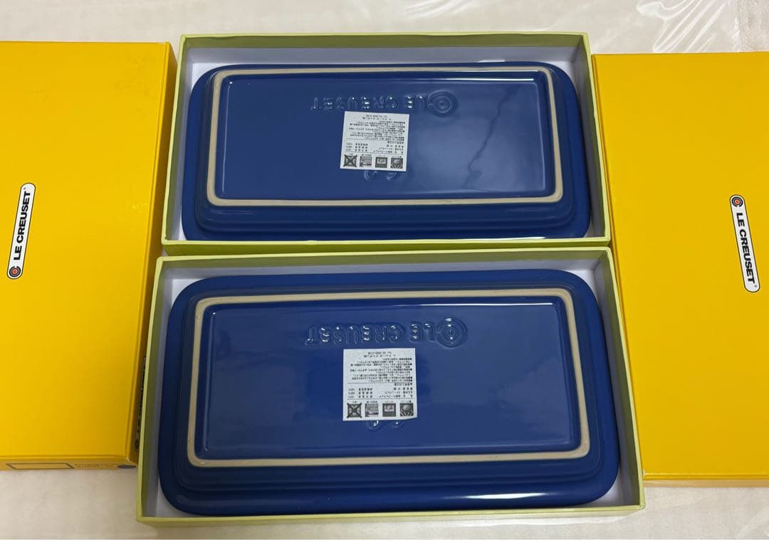 LE CREUSET レクタンギュラー コバルトブルー 2皿 新品未使用 廃盤色