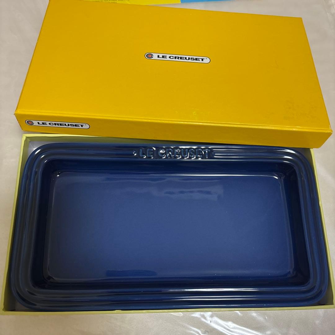 LE CREUSET レクタンギュラー コバルトブルー 2皿 新品未使用 廃盤色