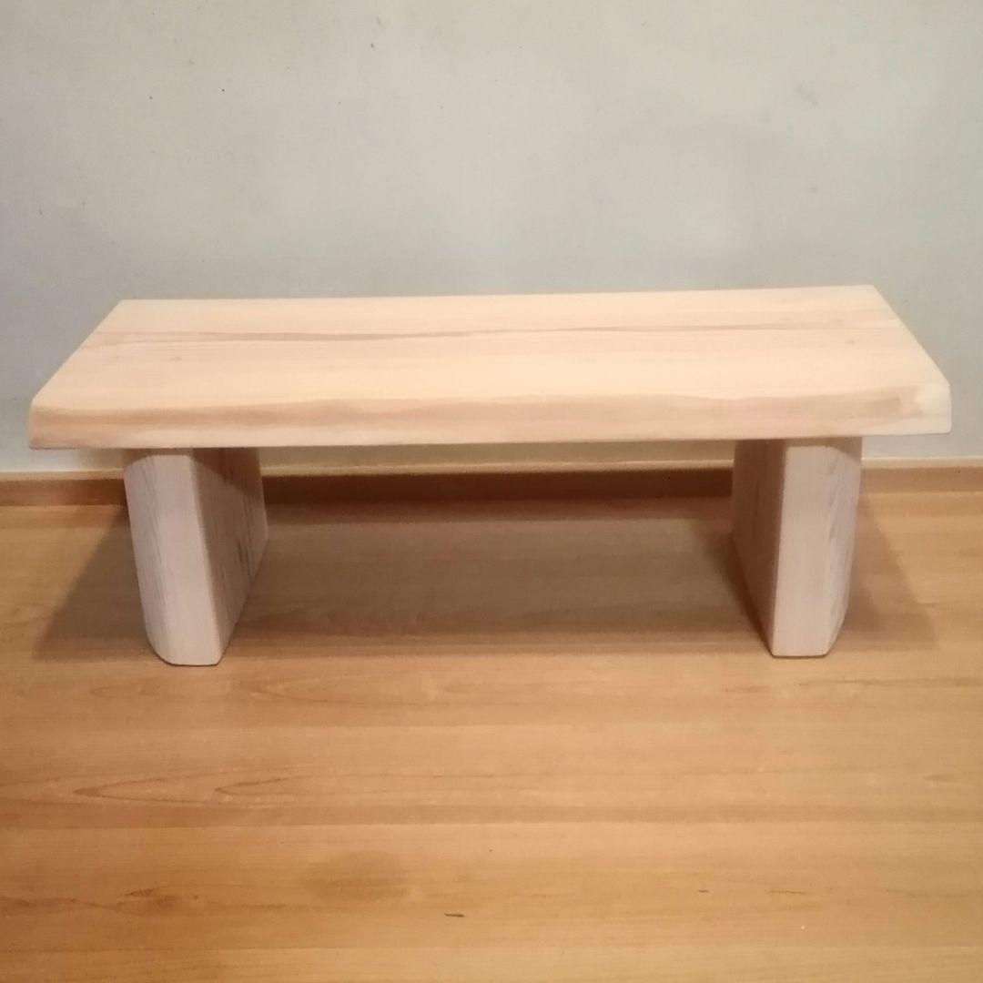 一点物　国産杉一枚板　踏み台　パソコン台　ディスプレー台　極太ハーフログ脚使用