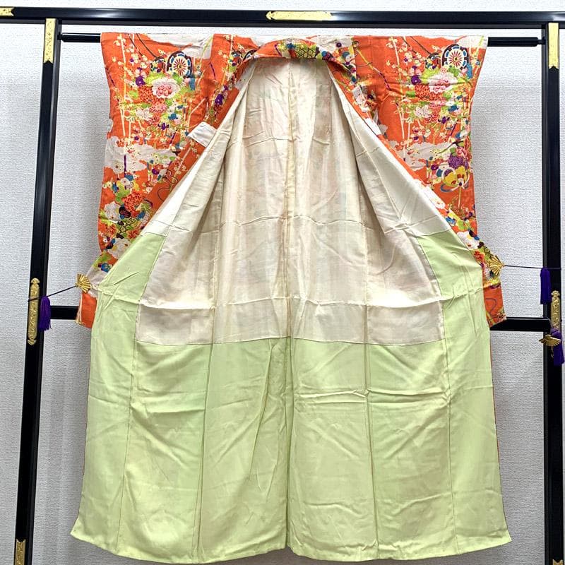 501aj68■ハーフ成人式 十三参り 女児 アンティーク着物■状態良好