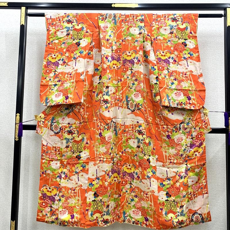 501aj68■ハーフ成人式 十三参り 女児 アンティーク着物■状態良好