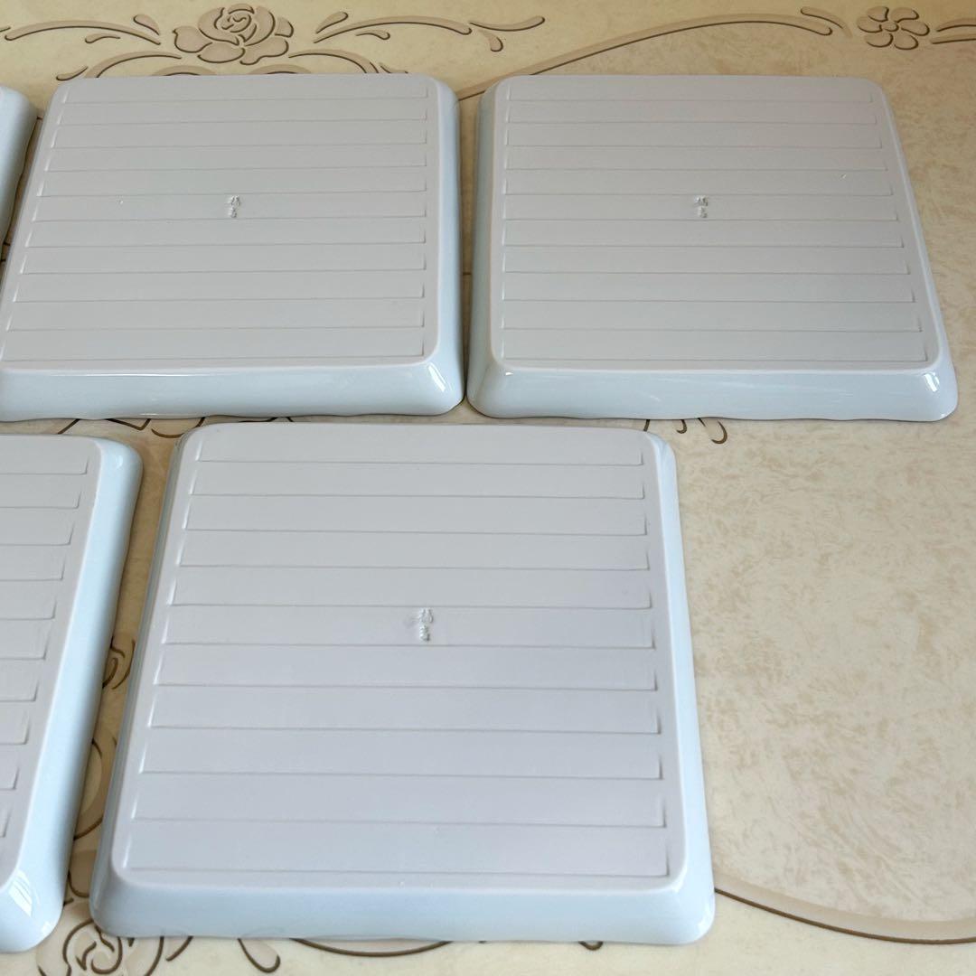 たち吉　橘吉　染付唐草　青華　中皿揃　5枚セット　和皿　四方皿　輪花皿　和食器