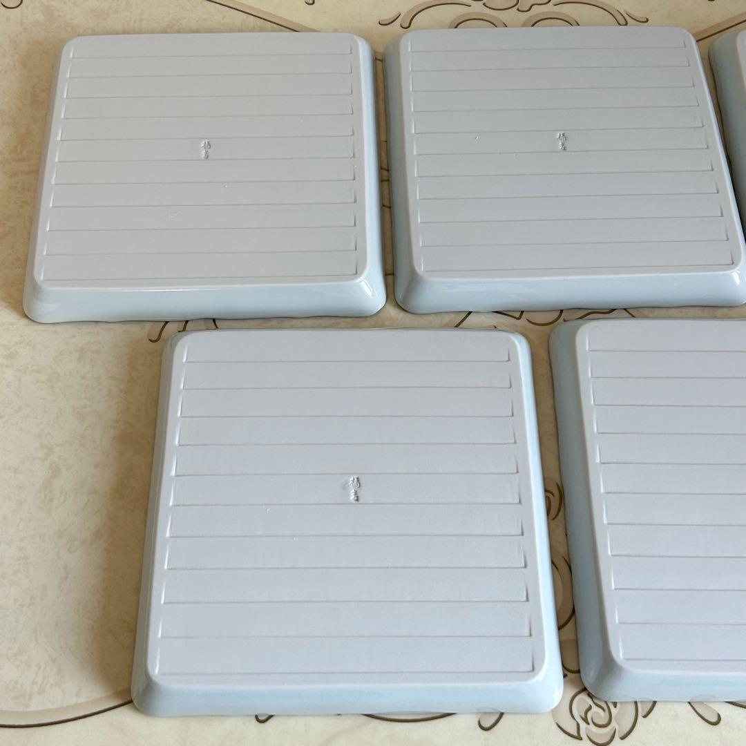 たち吉　橘吉　染付唐草　青華　中皿揃　5枚セット　和皿　四方皿　輪花皿　和食器