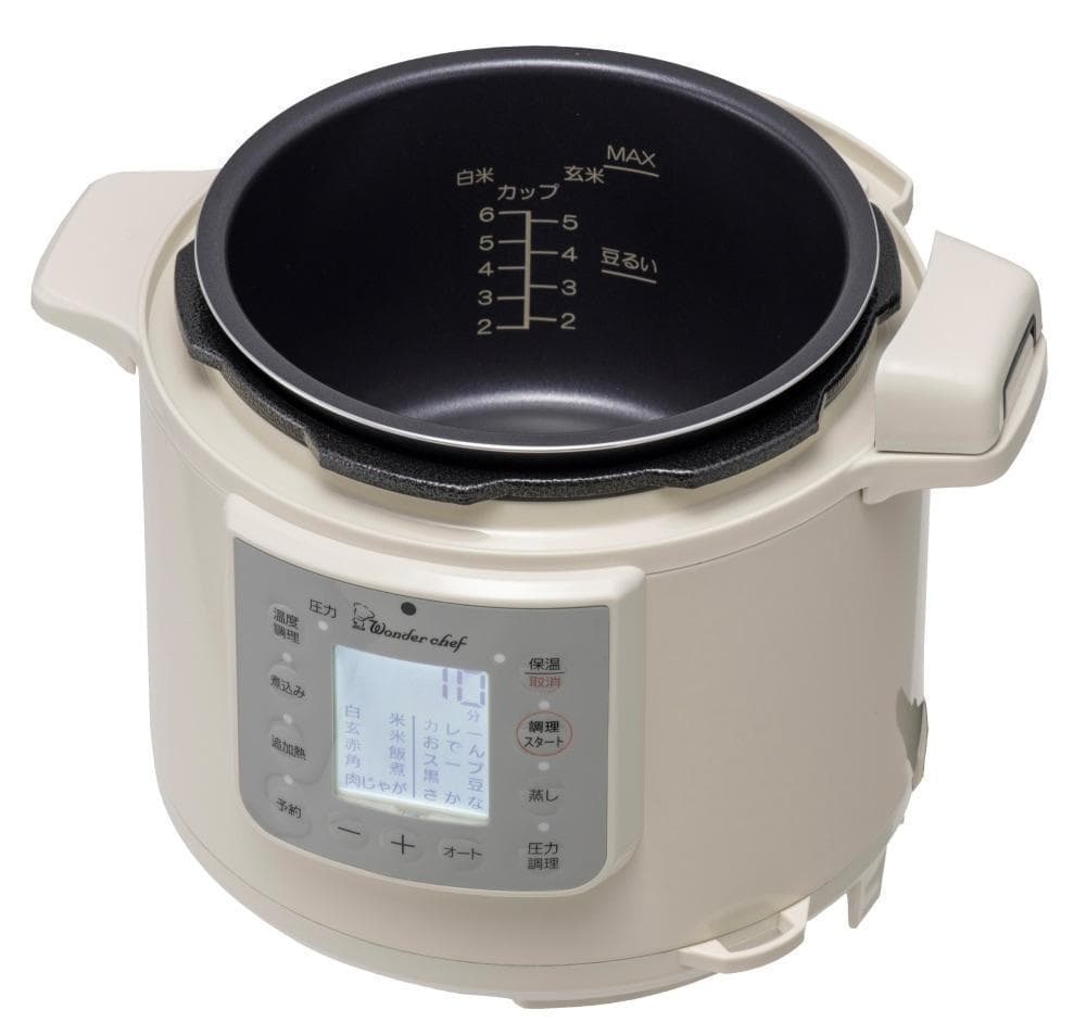 ワンダーシェフ マイコン 電気圧力鍋 4L 楽ポンヌージュ ホワイト 白色