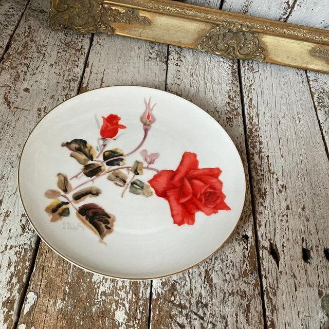 50sヴィンテージ*オールドノリタケ*古い 飾り皿*井上武 画伯*薔薇 プレート