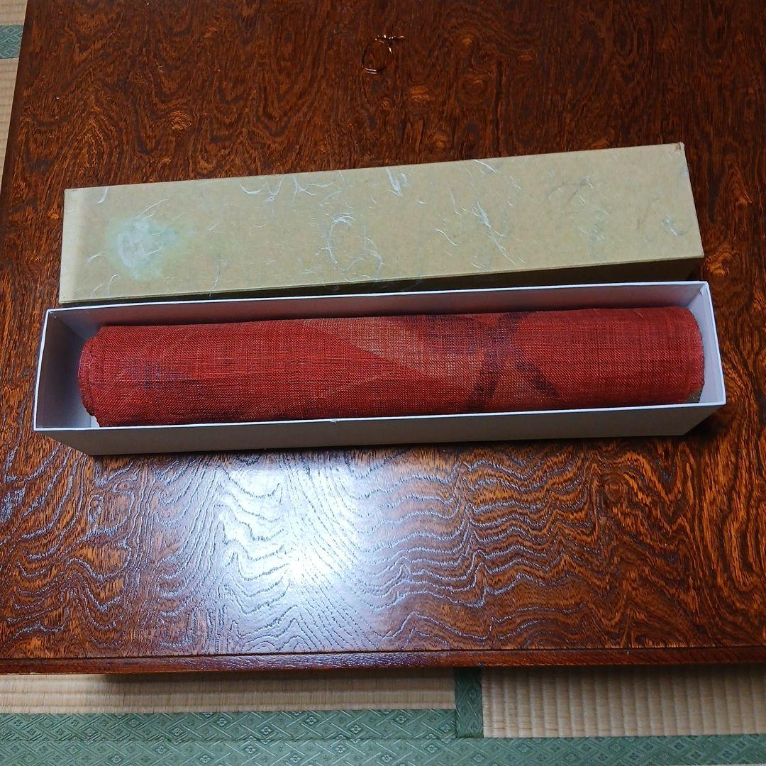 プロフ必読　万葉舎麻のれん 漆染めのれん 鶴 朱赤 サイズ:88×150cm