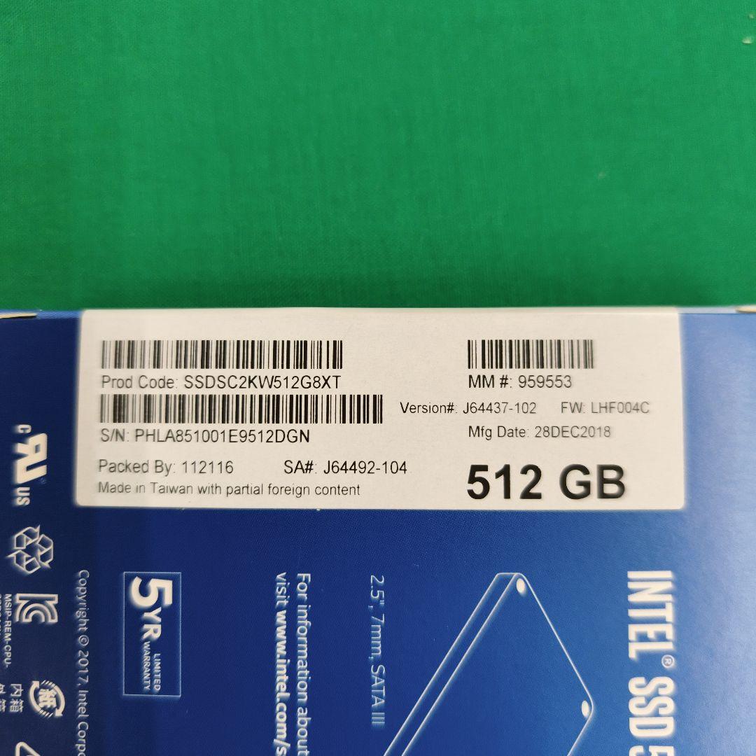 Intel SSD 545s 512GB SATA 2.5インチ 新品未開封