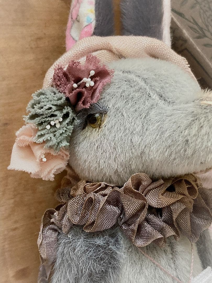 ☆CANON☆うさぎのぬいぐるみ ハンドメイド グレー アンティーク風