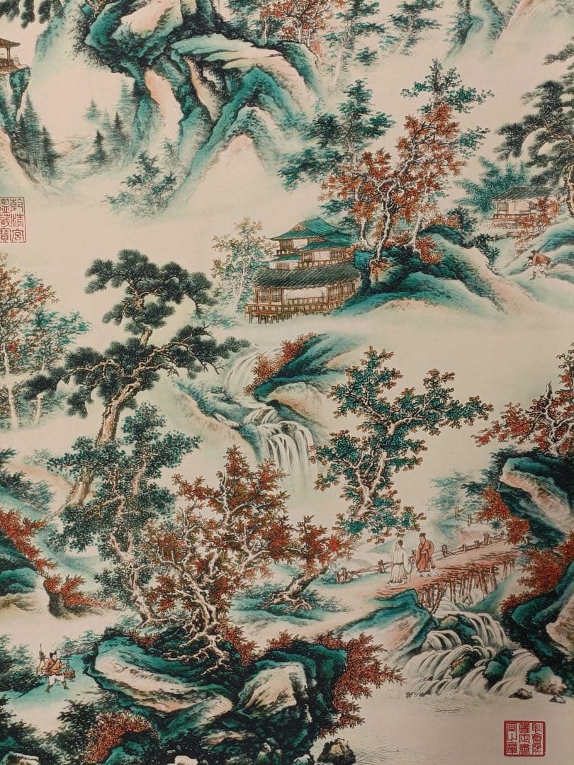 【唐寅】峡逸秋霁 中国画 掛け軸 水墨画 和室 玄関 茶室 壁掛け 美術品