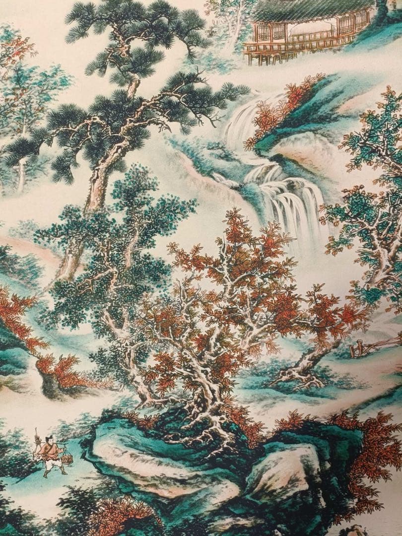 【唐寅】峡逸秋霁 中国画 掛け軸 水墨画 和室 玄関 茶室 壁掛け 美術品