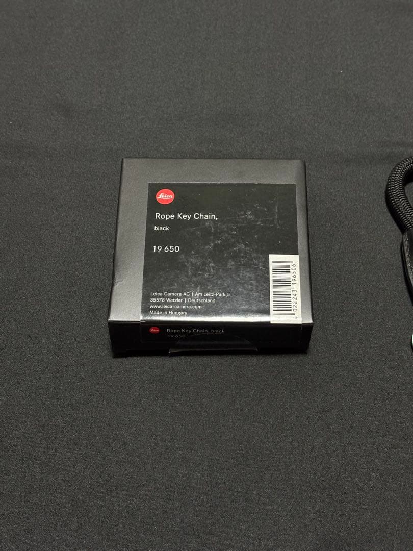 ライカ純正 レザー仕様ロープキーホルダー ブラック
