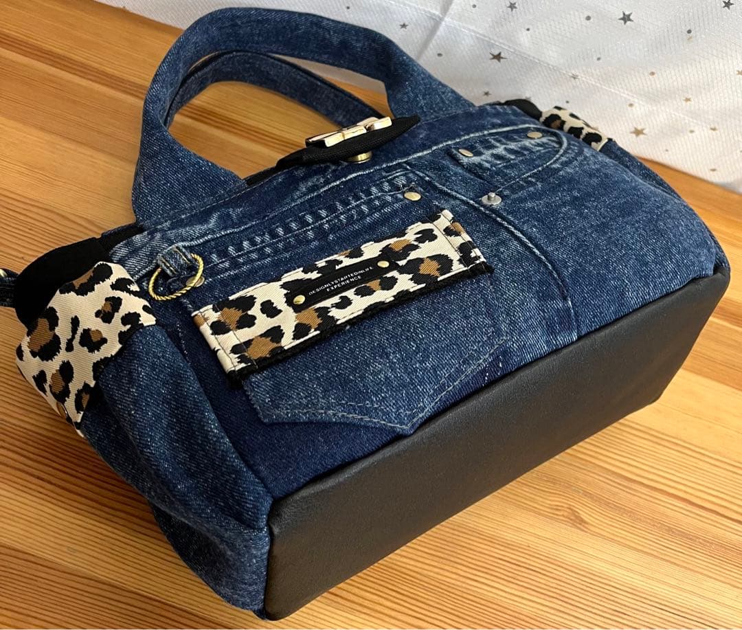 デニムリメイクバッグ（M）No.772☆ハンドバック　ショルダーバッグにも！