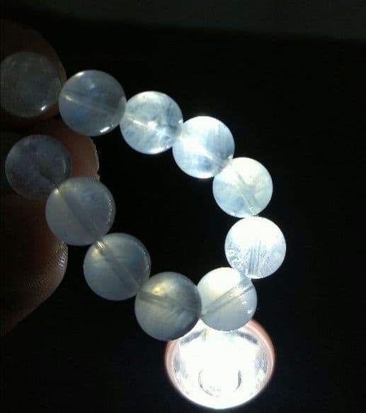 【美品,希少】エンジェルラダーインクォーツ　ブレスレット　天然　珍品