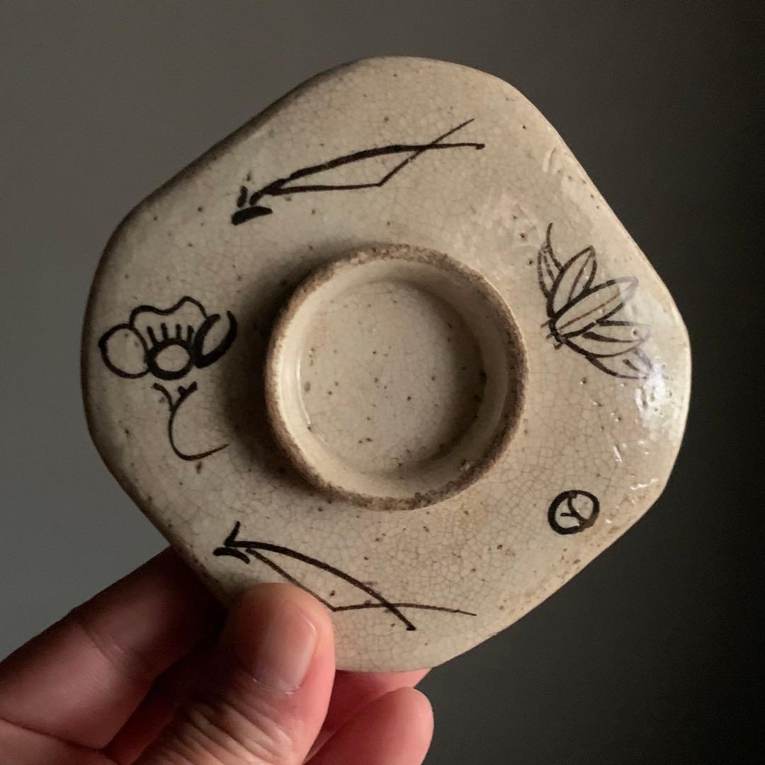 絵瀬戸 四方形 茶碗 蓋物 18〜19世紀 向付 古美術 古道具 アンティーク