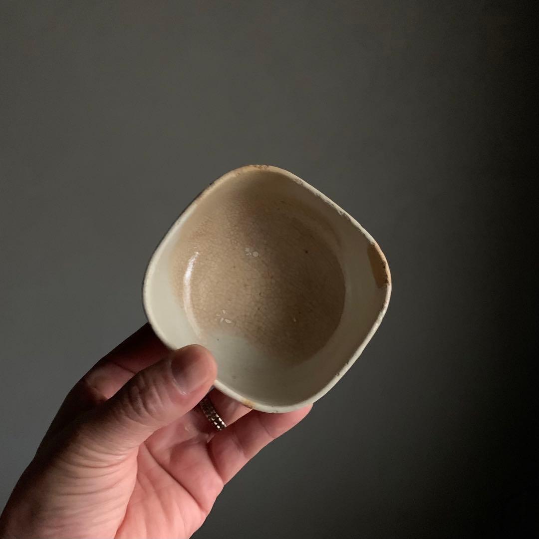 絵瀬戸 四方形 茶碗 蓋物 18〜19世紀 向付 古美術 古道具 アンティーク