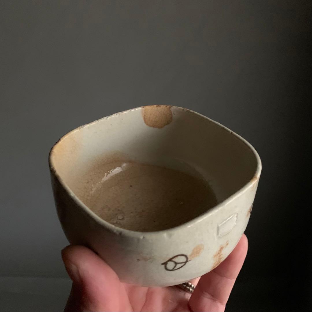 絵瀬戸 四方形 茶碗 蓋物 18〜19世紀 向付 古美術 古道具 アンティーク