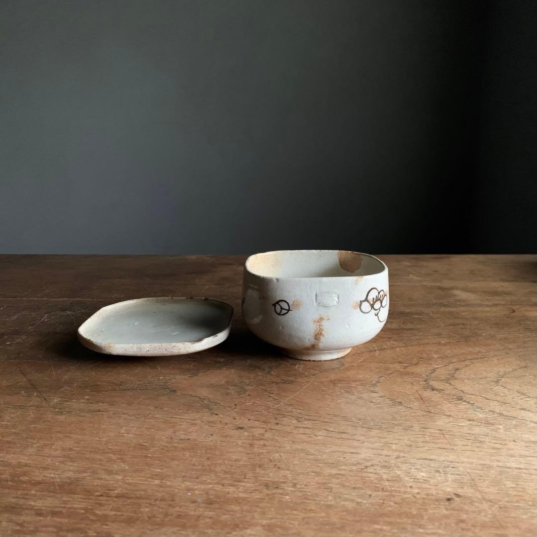 絵瀬戸 四方形 茶碗 蓋物 18〜19世紀 向付 古美術 古道具 アンティーク