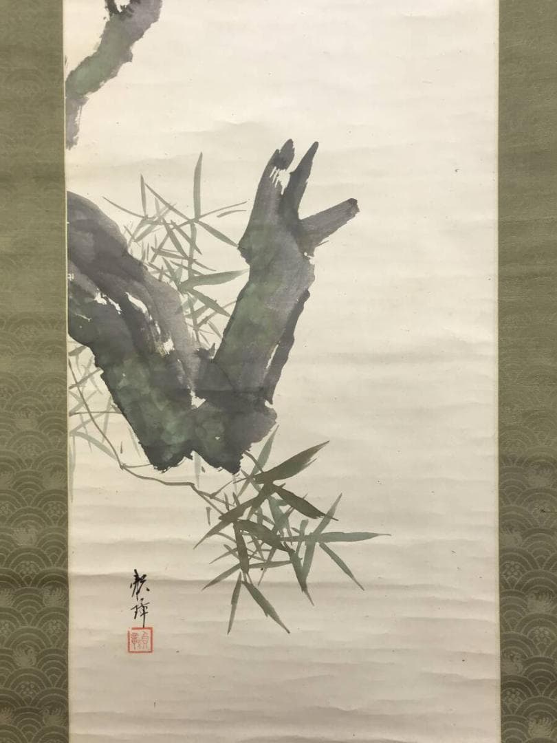 真作/田中頼璋/白梅図/花図/竹梅図/梅花図/早春図/掛軸☆宝船☆AH-630