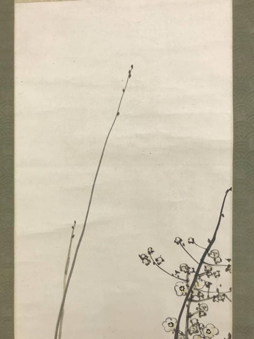 真作/田中頼璋/白梅図/花図/竹梅図/梅花図/早春図/掛軸☆宝船☆AH-630