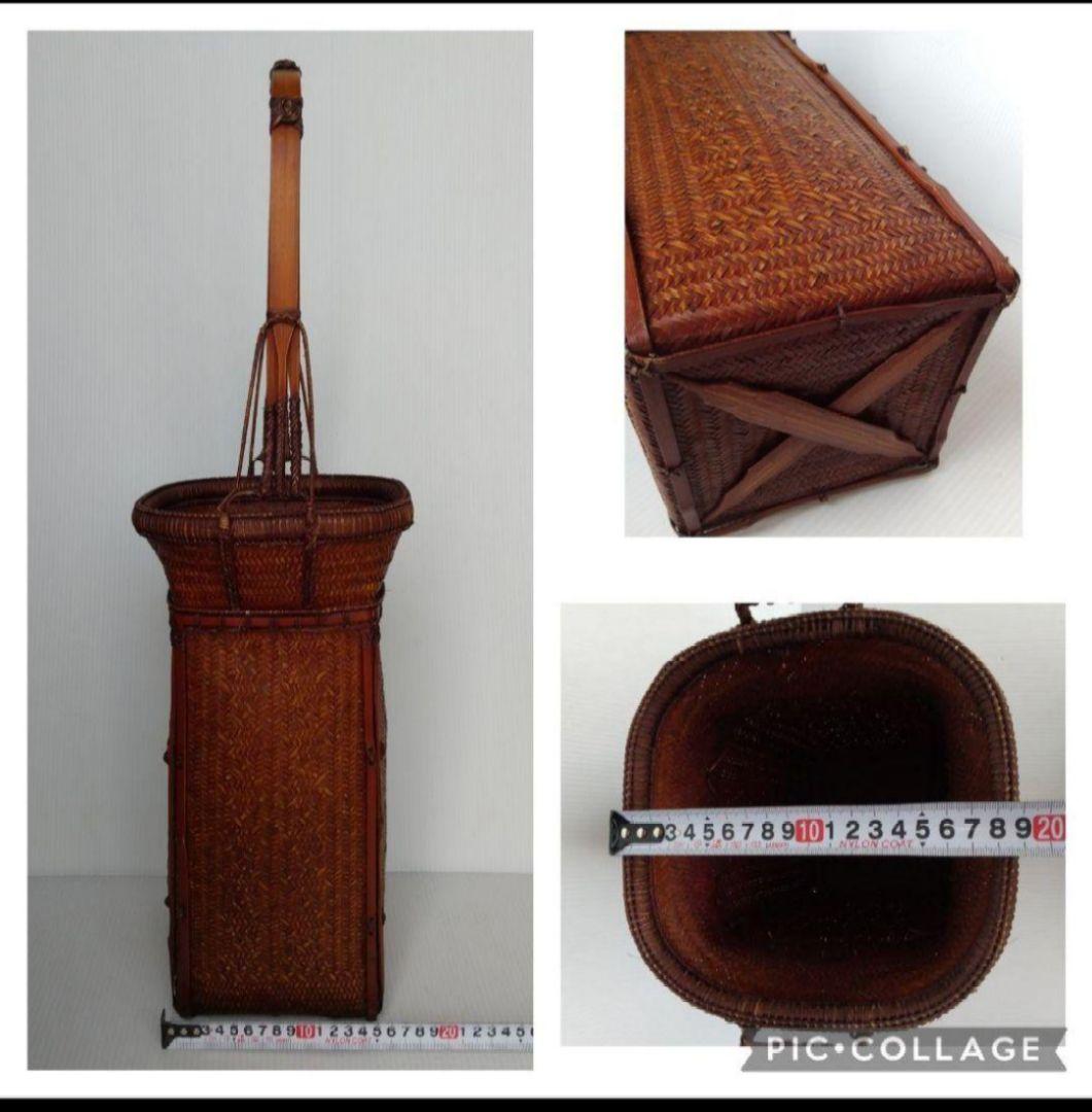 最高級品 茶道具竹 花籠 網代細工