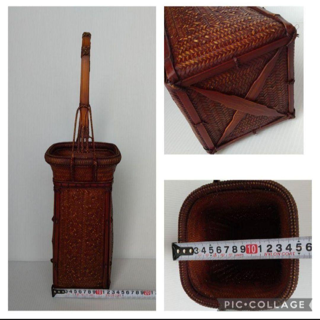 最高級品 茶道具竹 花籠 網代細工