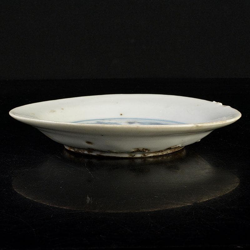 中国　呉須染付　神獣花卉文盤　皿　N　6811