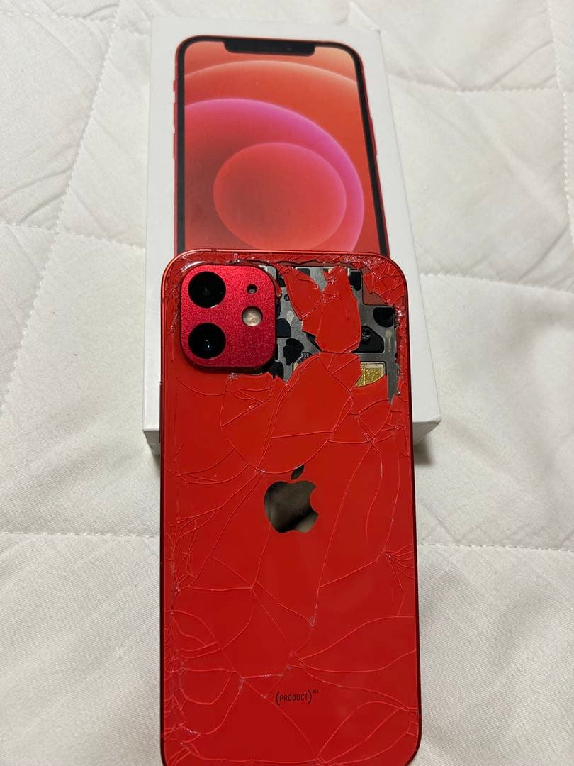 iPhone12 128GB RED ジャンク 初期化済 タッチ不良 箱付