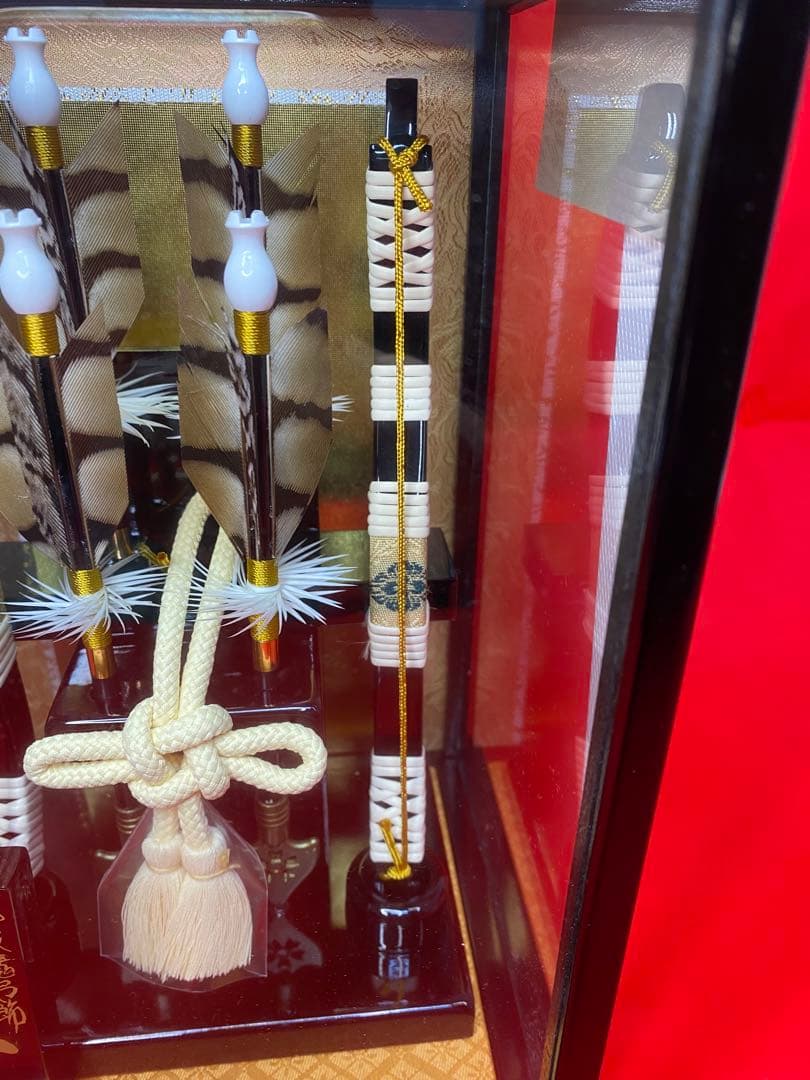 東京久月　破魔弓　ガラスケース・間口約１９×奥行約１７×高さ約１９㎝