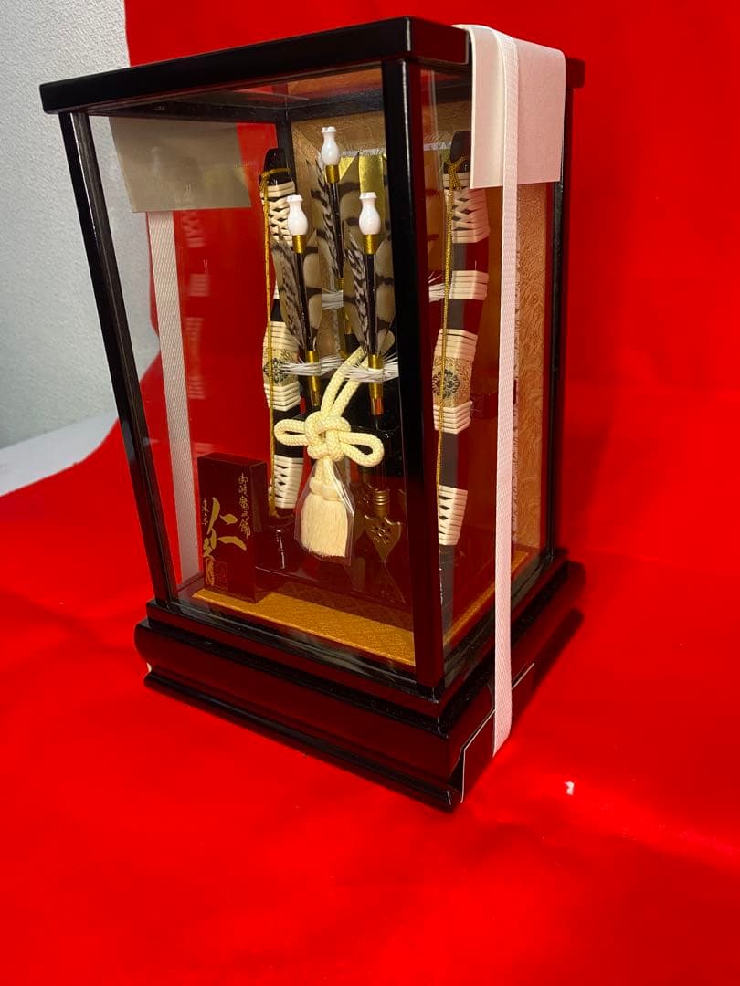 東京久月　破魔弓　ガラスケース・間口約１９×奥行約１７×高さ約１９㎝