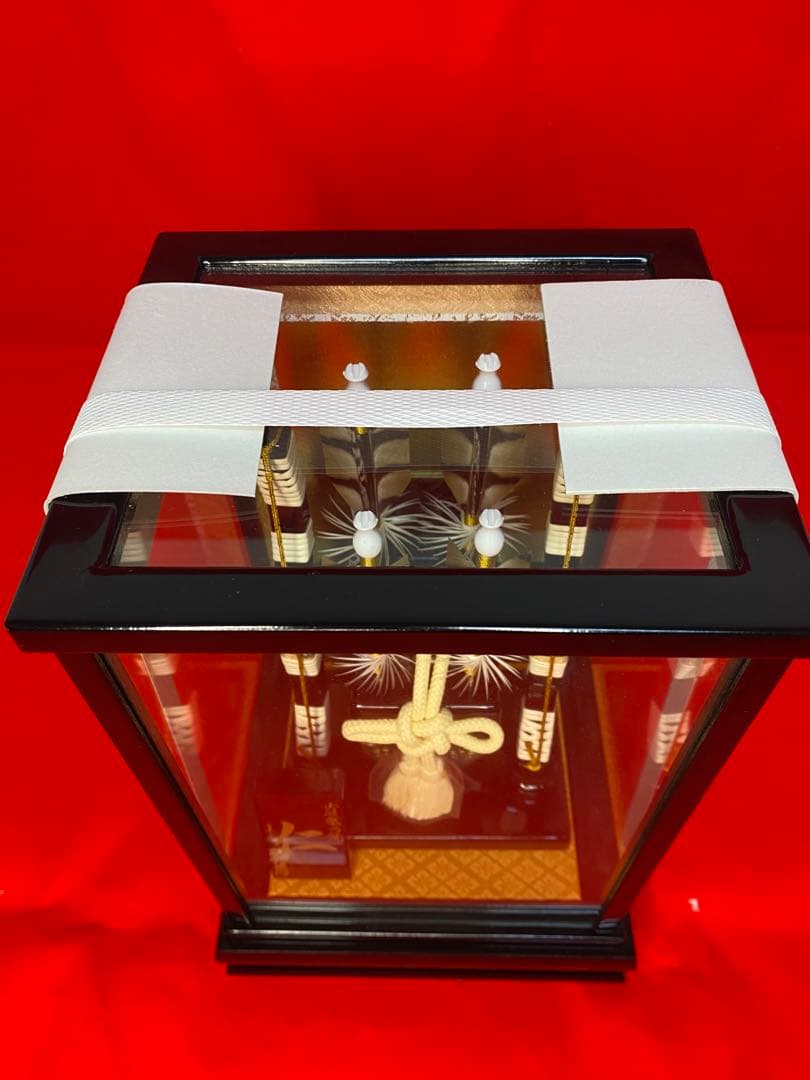 東京久月　破魔弓　ガラスケース・間口約１９×奥行約１７×高さ約１９㎝