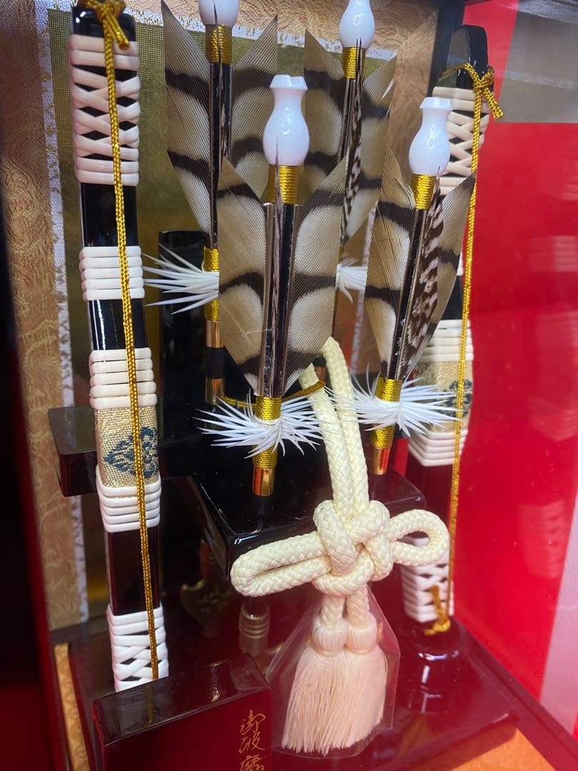 東京久月　破魔弓　ガラスケース・間口約１９×奥行約１７×高さ約１９㎝