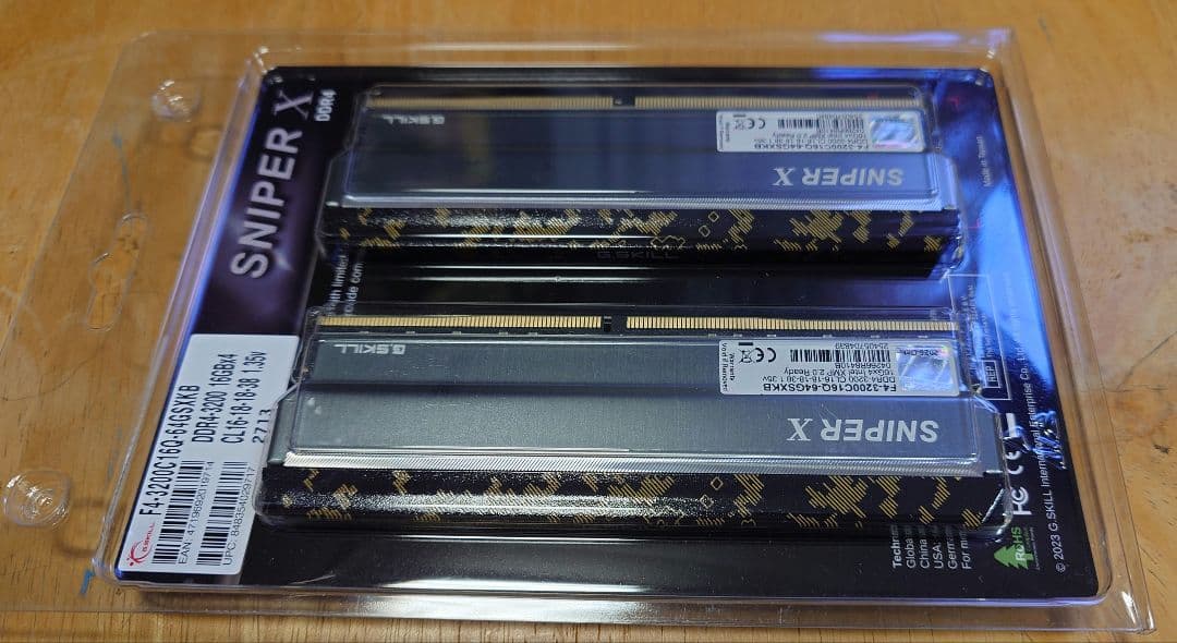 F4-3200C16Q-64GSXKB DDR4 16GB×4枚組