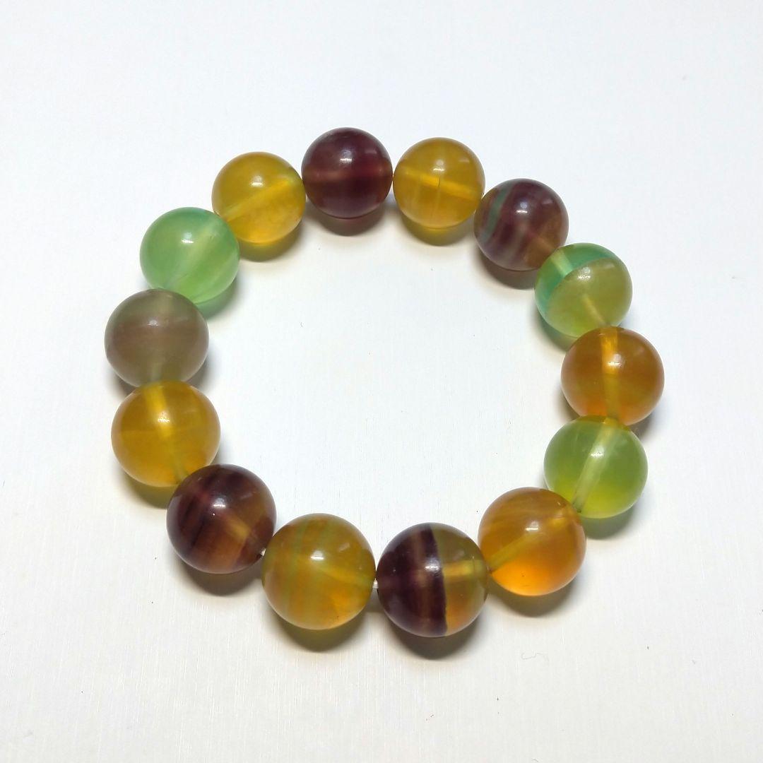 【美品】キャンディーフローライト　ブレスレット　No.１　透明　希少　カラフル