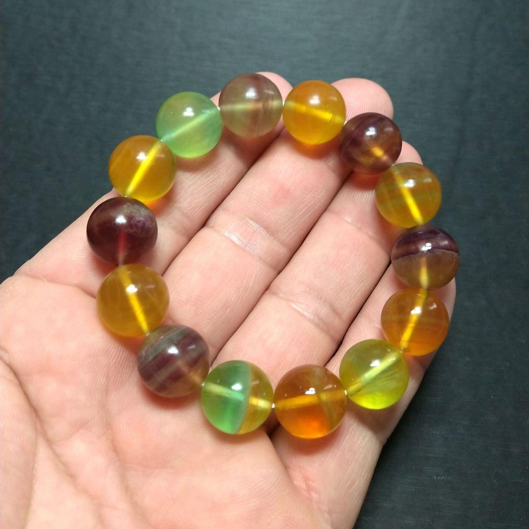 【美品】キャンディーフローライト　ブレスレット　No.１　透明　希少　カラフル