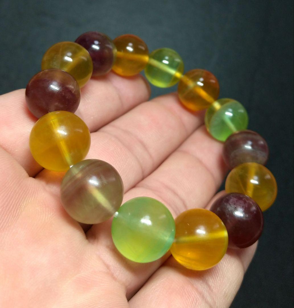 【美品】キャンディーフローライト　ブレスレット　No.１　透明　希少　カラフル